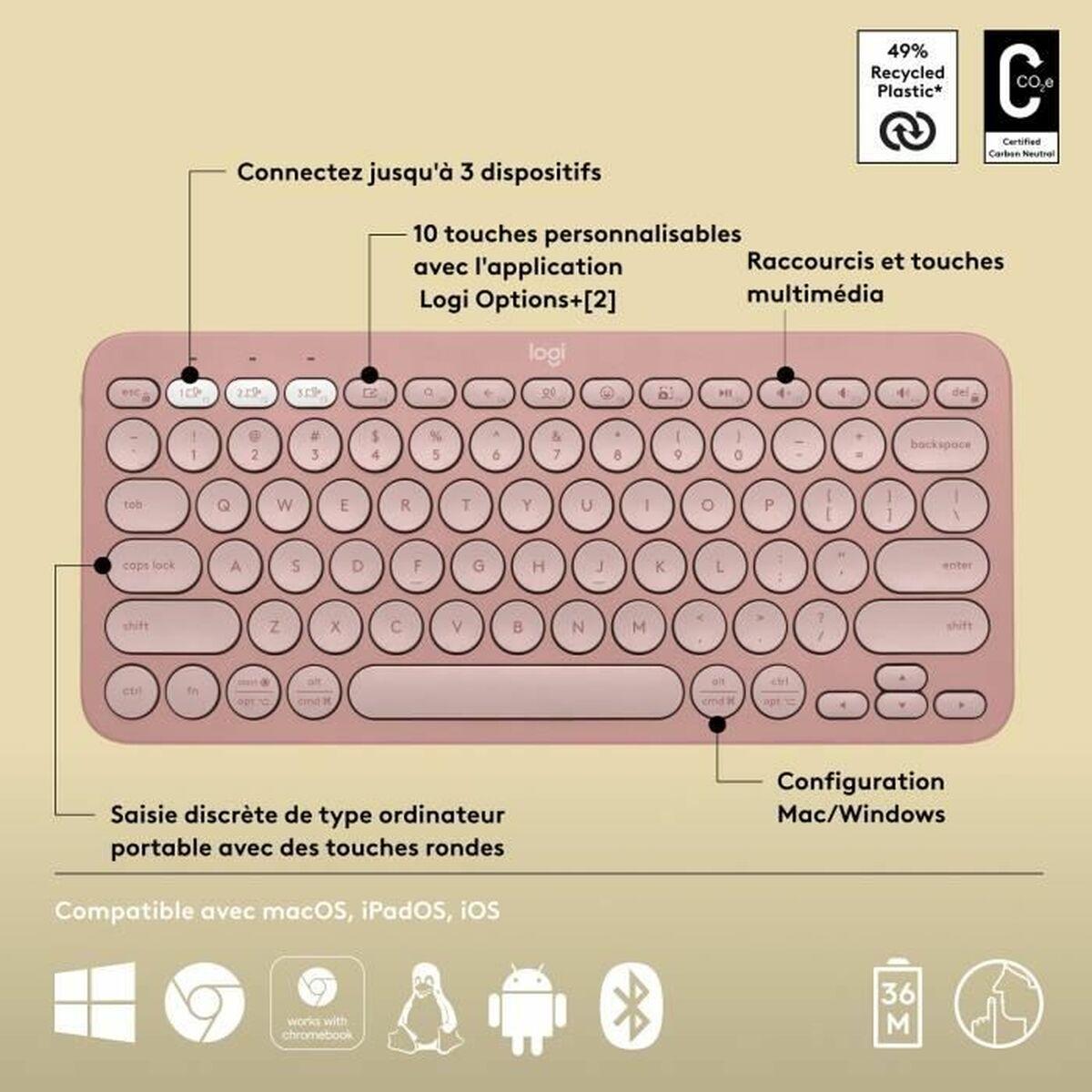 PEBBLE KEYS 2 K380S TONAL ROSE