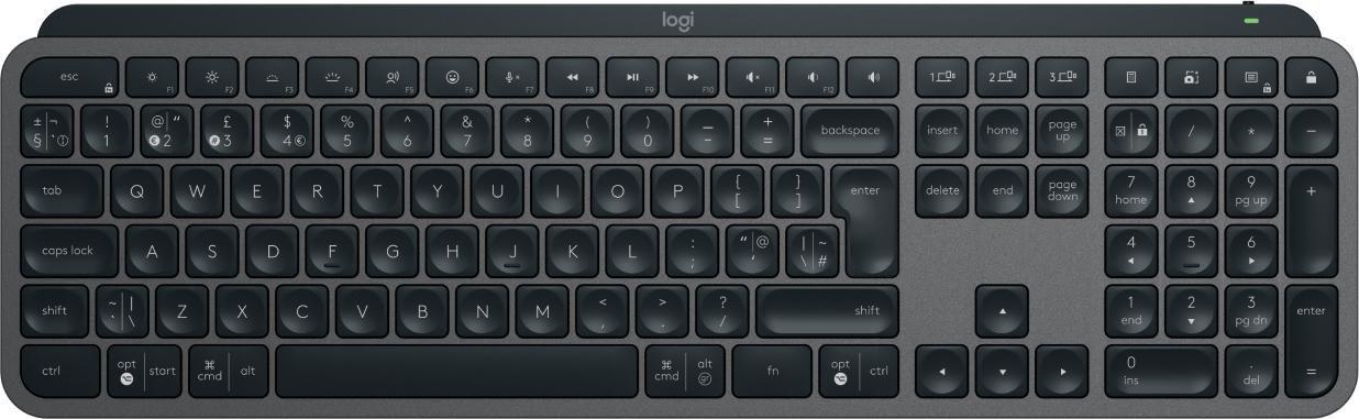 Logitech MX Keys S tastiera RF senza fili + Bluetooth QWERTY Inglese UK Grafite (MX KEYS S ADVANCED WIRELESS - ILLUMINATED KEYB