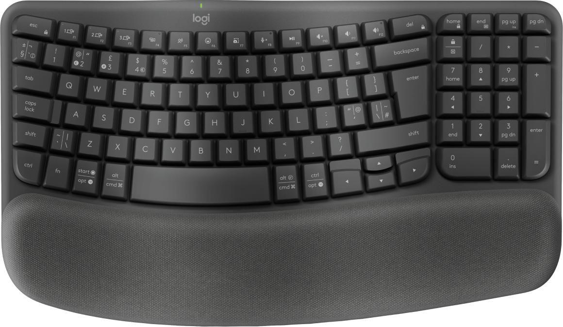 Logitech Wave Keys for Business tastiera RF senza fili Bluetooth QWERTY Inglese UK Grafite (WAVE KEYS FOR BUSINESS - GRAPHITE