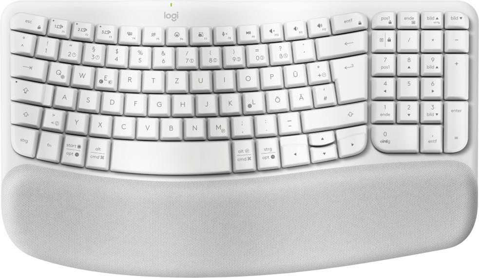 Tastiera LOGITECH Wave Bluetooth LE Logi Bolt USB, bianca
