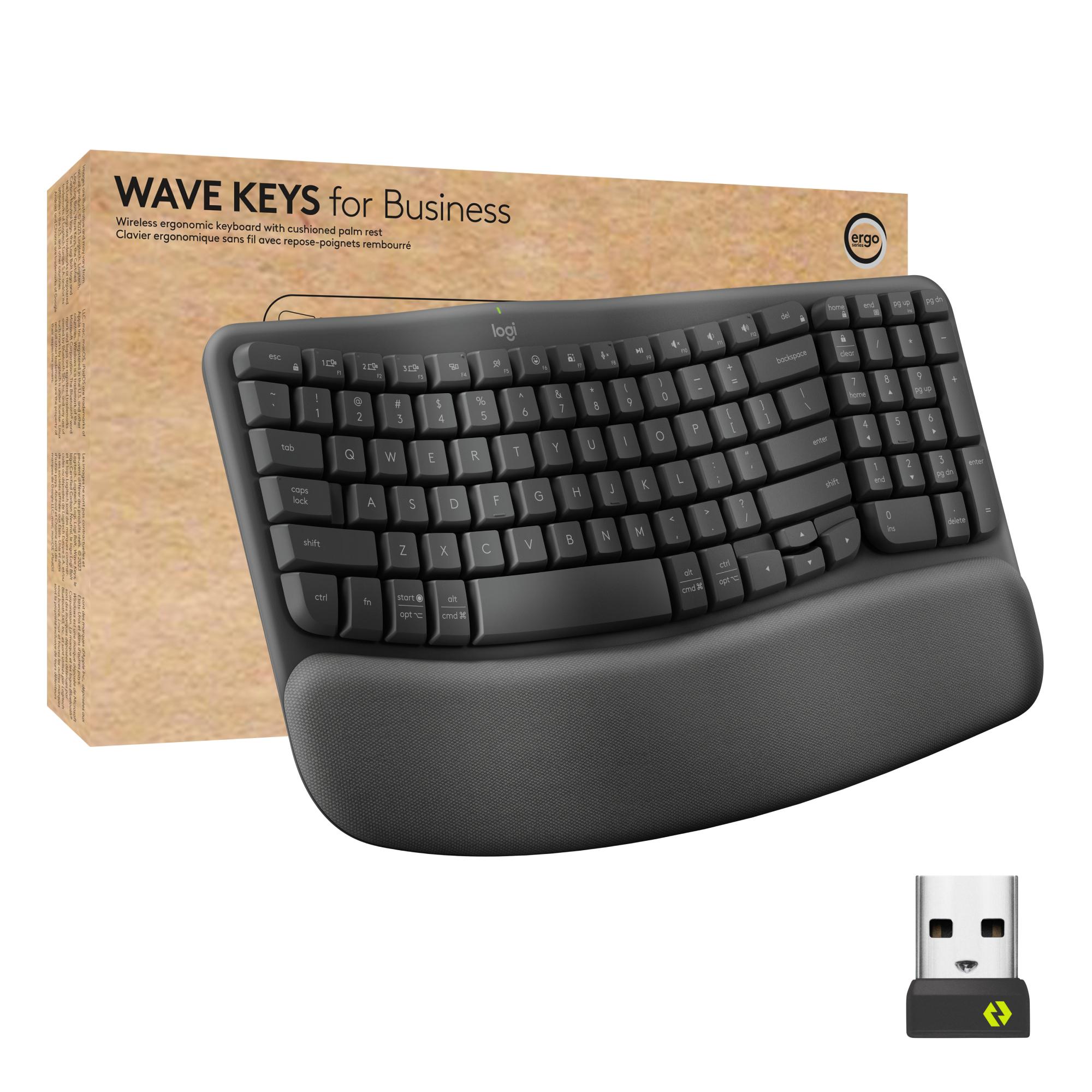 Logitech Wave Keys tastiera Ufficio RF senza fili Bluetooth AZERTY Belga Grafite