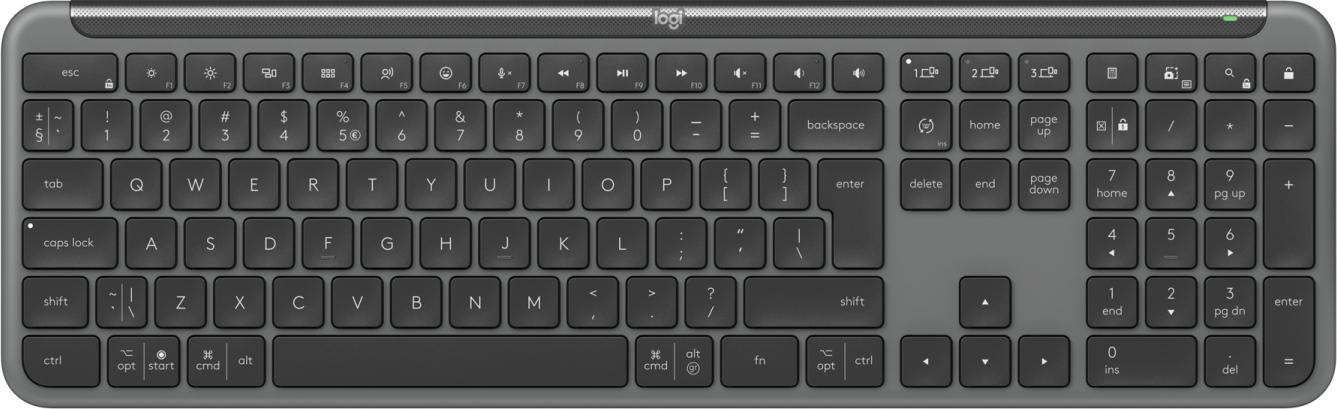 Logitech K950 Signature Slim tastiera RF senza fili + Bluetooth QWERTY US International Grafite