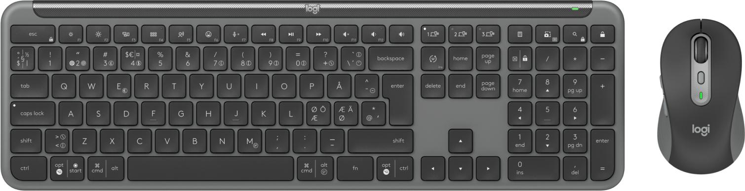 Logitech MK950 Signature for Business tastiera Mouse incluso RF senza fili Bluetooth QWERTY Danese Finlandese Norvegese Svedes