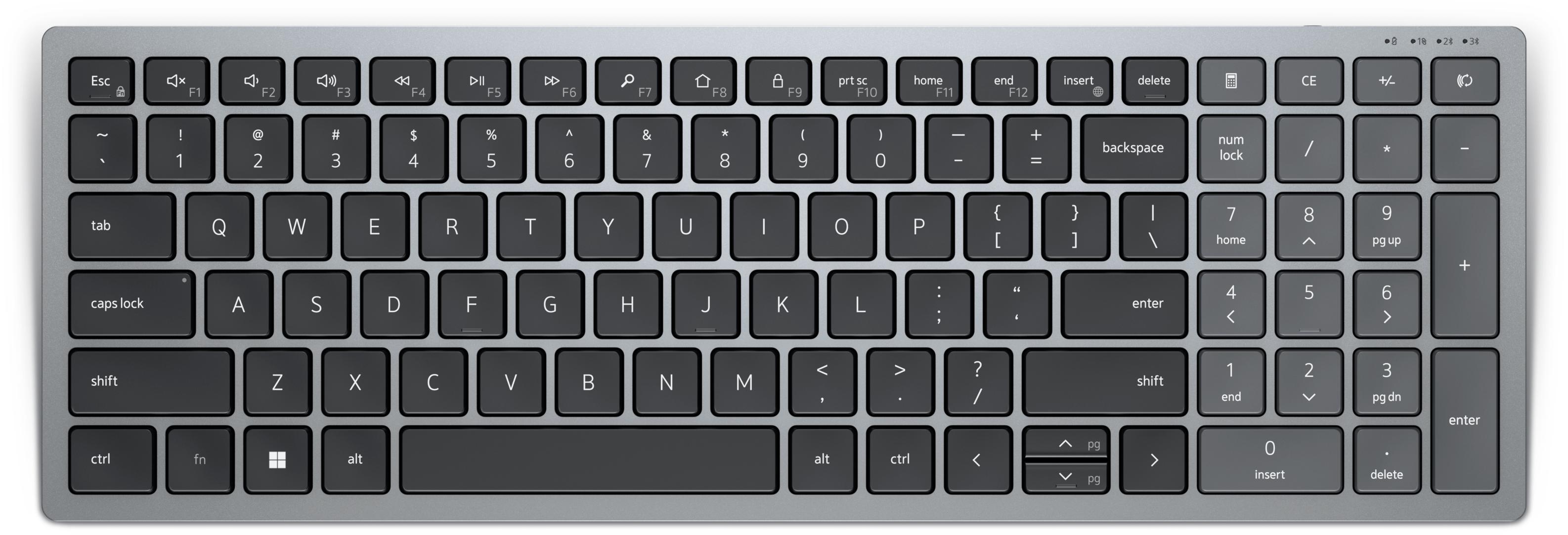 DELL KB740 tastiera Ufficio RF senza fili Bluetooth AZERTY Francese Grigio Nero