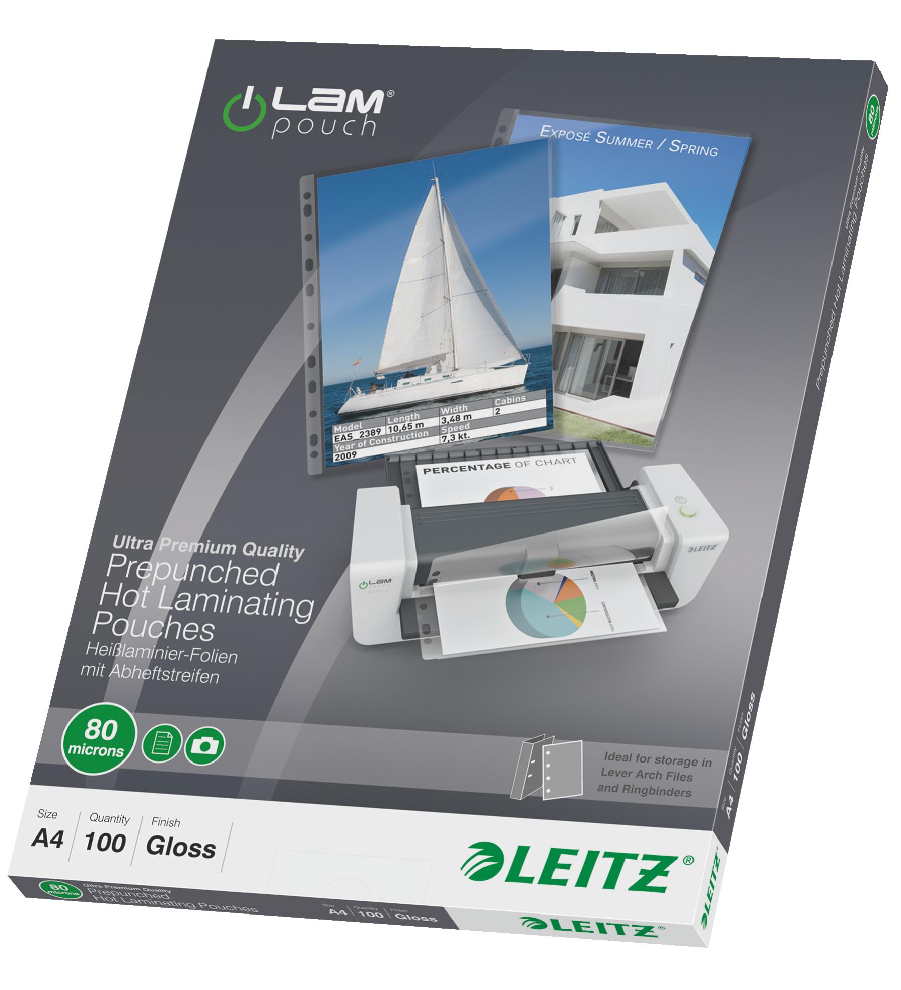 Pellicola per laminazione LEITZ iLAM A4 80Mic spessore 80 100 pezzi