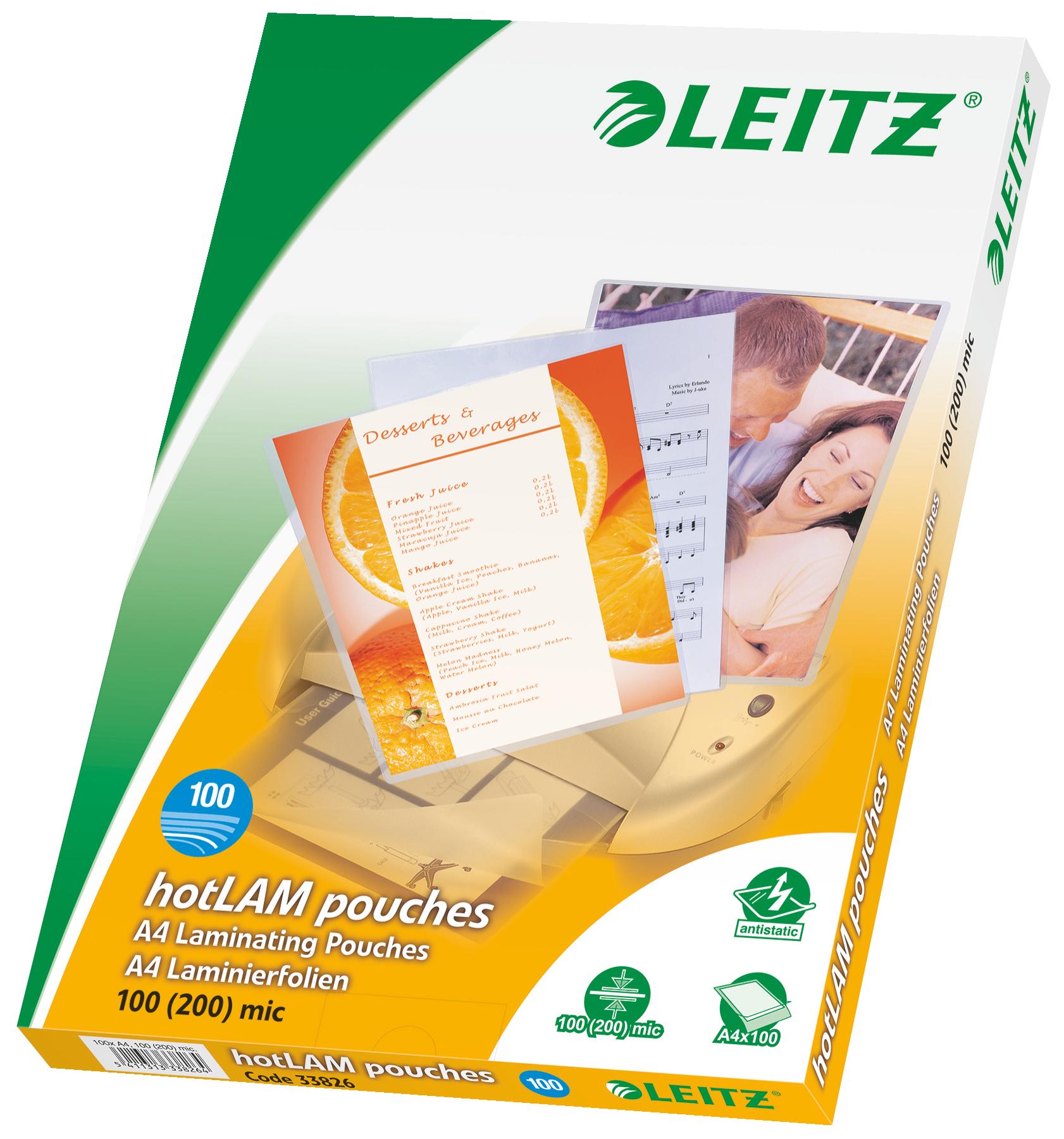 Leitz 33826 pellicola per plastificatrice 100 pz