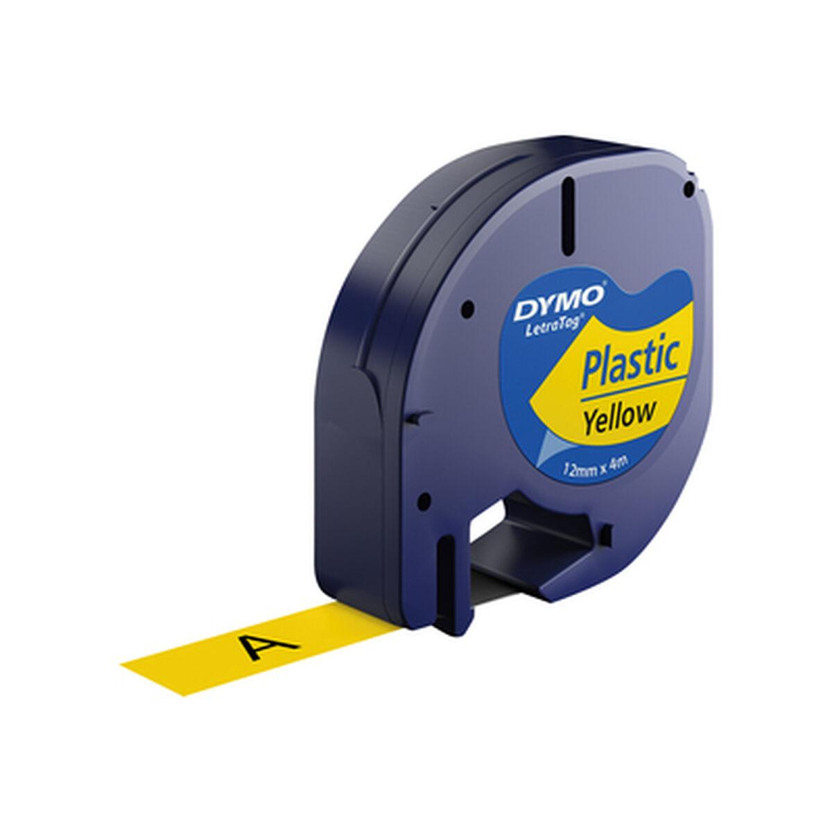 Nastro Laminato per Etichettatrici Dymo 91202 12 mm LetraTagÃ‚Â® Nero Giallo (10 UnitÃƒÂ )