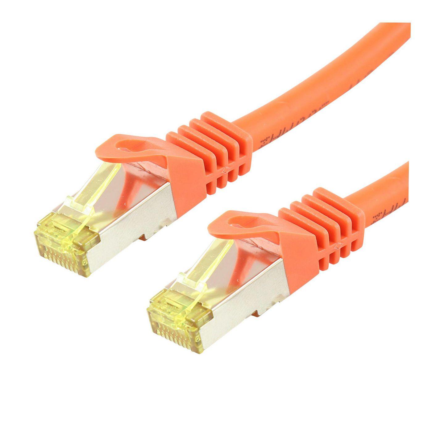 PATCH CABLE SFTP/AWG26/LSOH - 0.5M - CAT6A 500Mhz - ORANGE - Warranty 24M