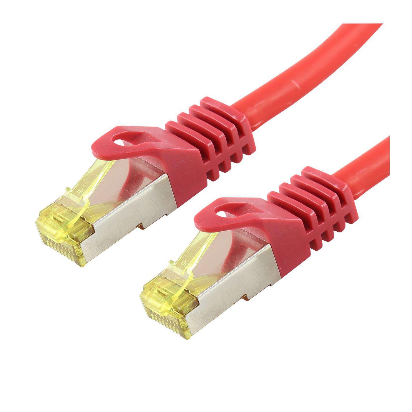 PATCH CABLE SFTP/AWG26/LSOH - 0.5M - CAT6A 500Mhz - RED - Warranty 24M