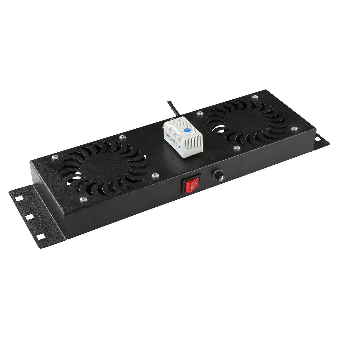 LOGON RAF115BL porta accessori Pannello per ventola (2 FANS ANALOG THERMOSTAT - CONTROL FAN MODULE BUILT-IN - Warranty 24M)