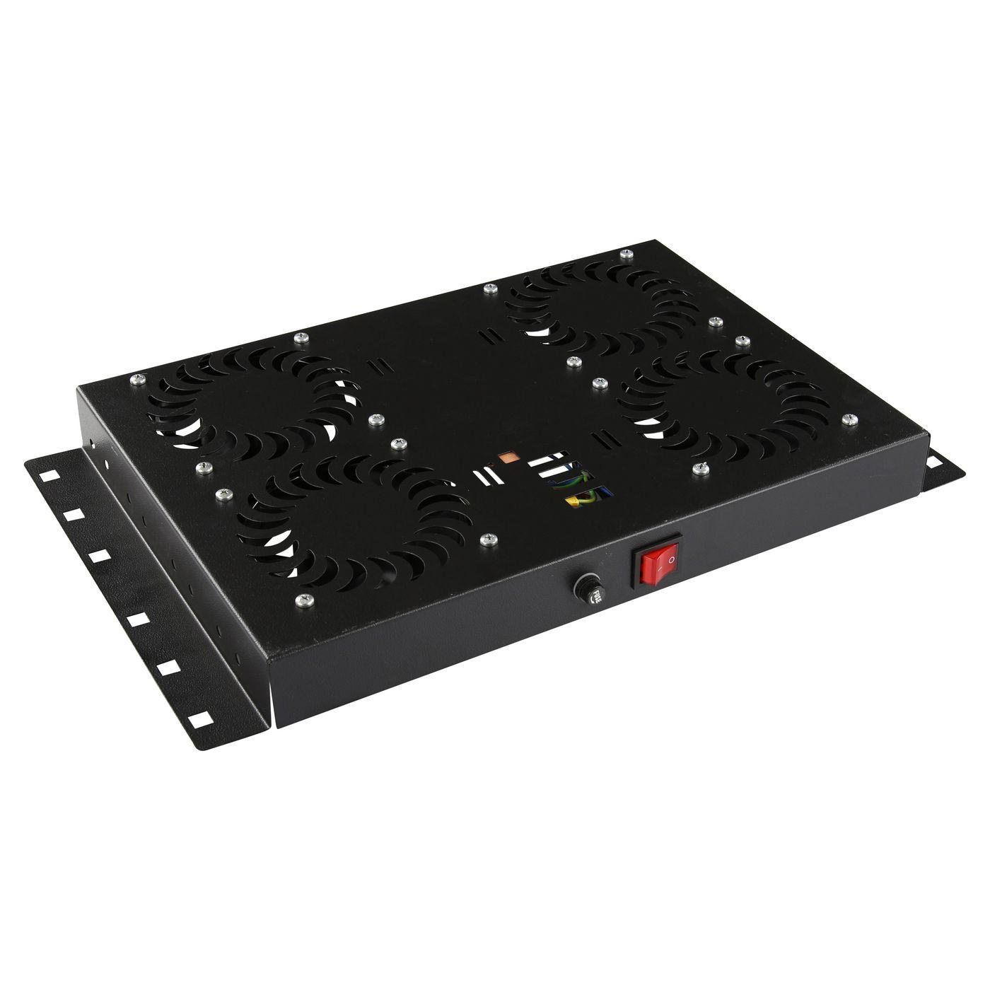 LOGON RAF120BL porta accessori Pannello per ventola (4 FANS ANALOG THERMOSTAT - CONTROLLED FAN MODULE BLACK - Warranty 24M)