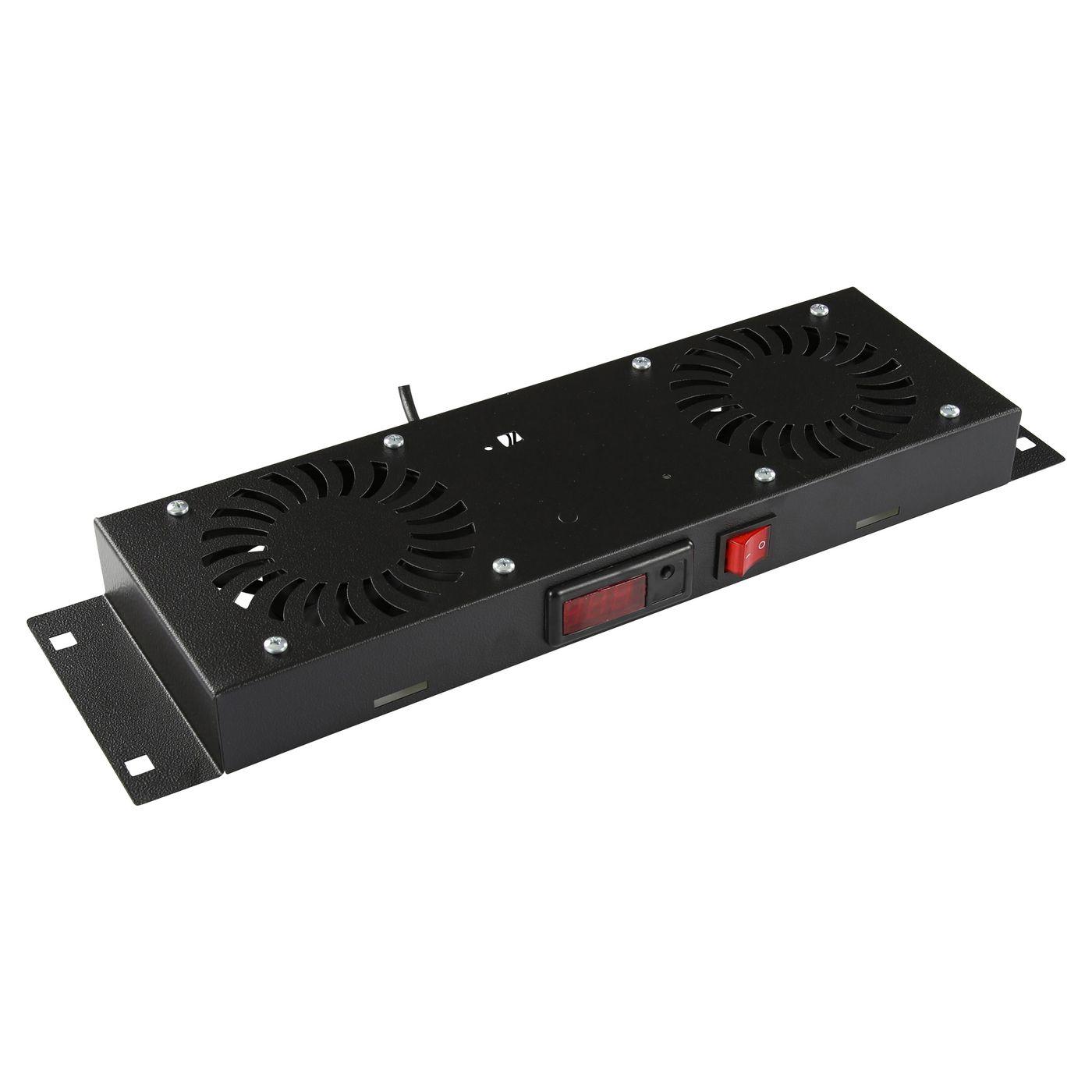LOGON RAF205BL porta accessori Pannello per ventola (2 FANS, DIGITAL THERMOSTAT - CONTROLLED FAN MODULE BLACK - Warranty: 24M)