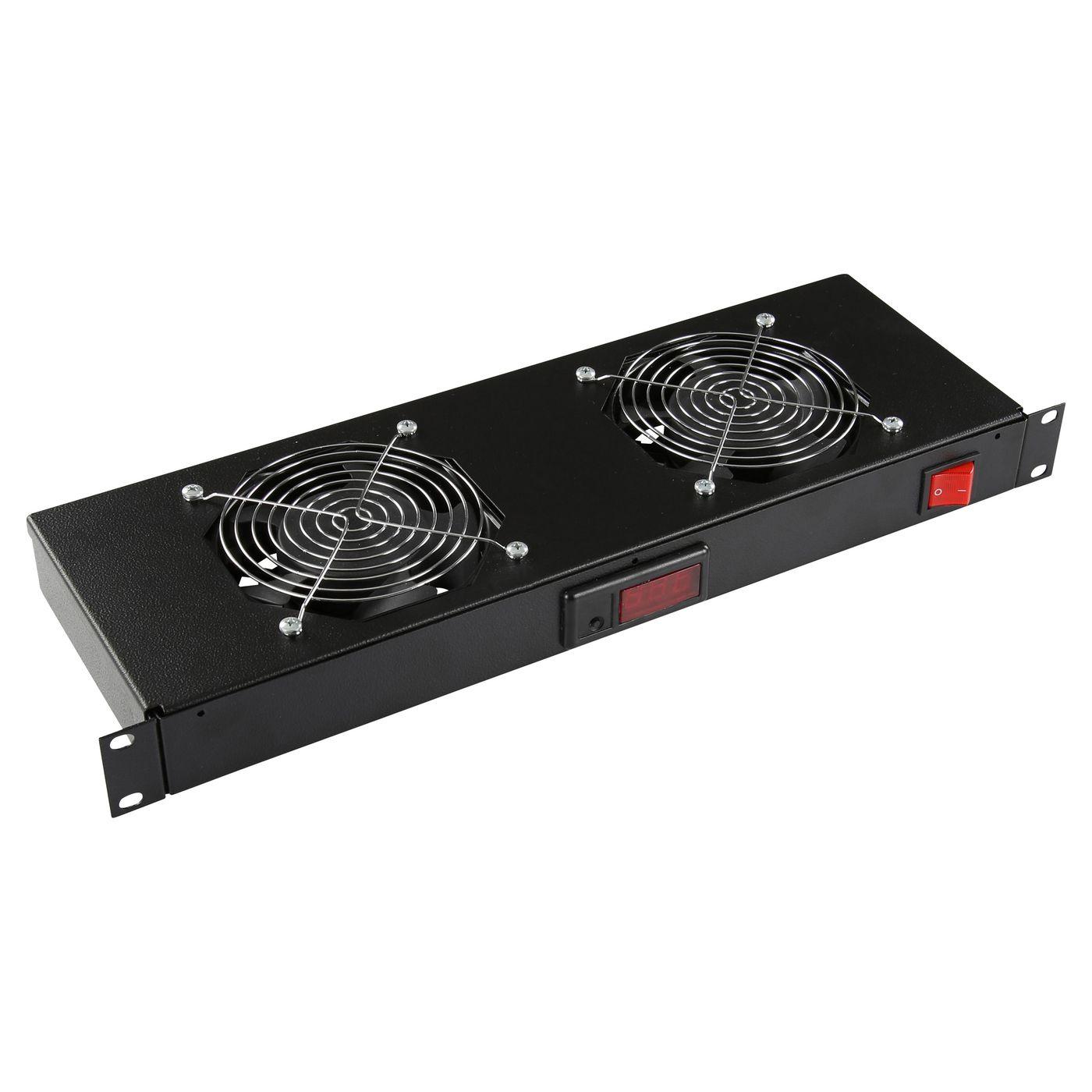 LOGON RAF300BL porta accessori Pannello per ventola (2 FANS DIGITAL THERMOSTAT - RACK MOUNT FAN MODULE 1U - Warranty 24M)