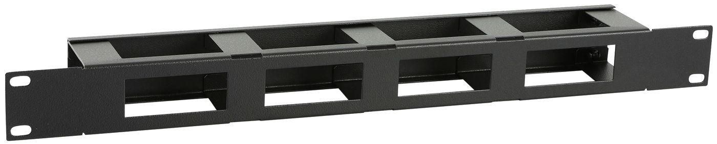 LOGON RAO410BL porta accessori Pannello di gestione del cavo (1U 19 S TYPE CABLE - MANAGEMENT PANEL WITH COVER - BLACK - Warran