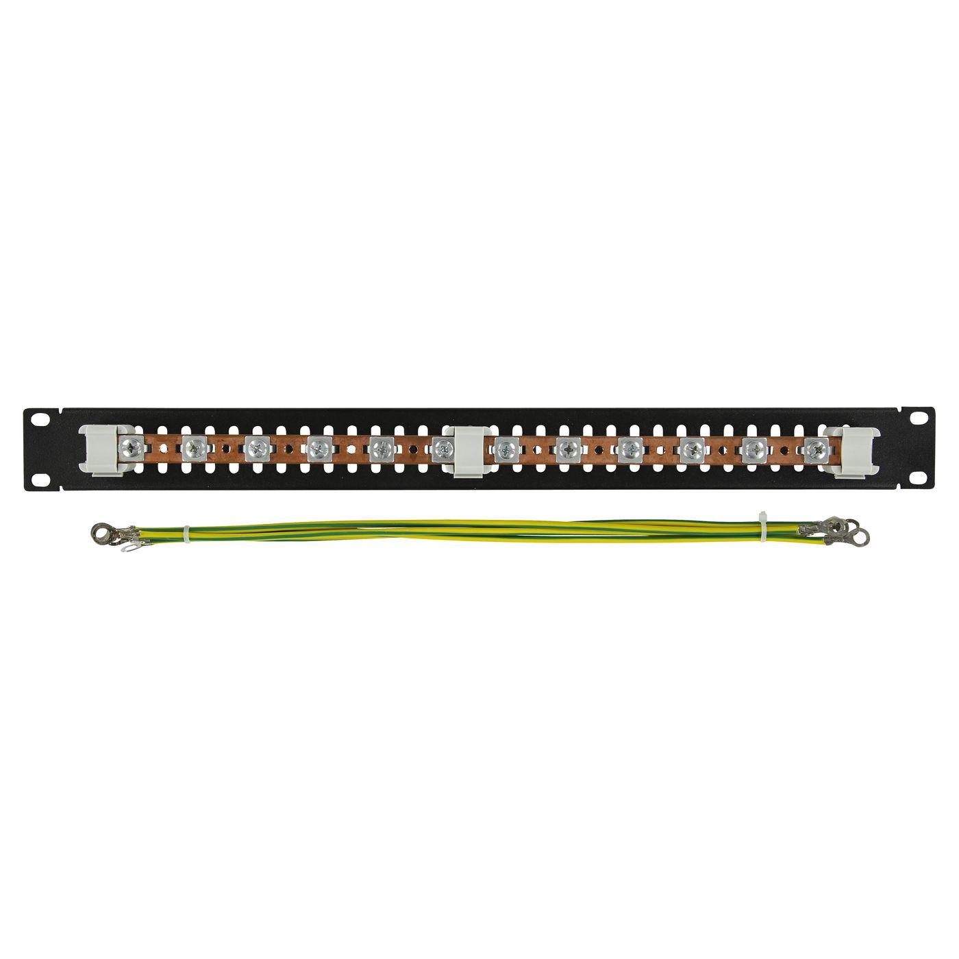 LOGON RAX145BL porta accessori (1U 19 METAL MOUNTING BASE 1 - pcs. BUSBAR EARTHING SET - Warranty 60M)