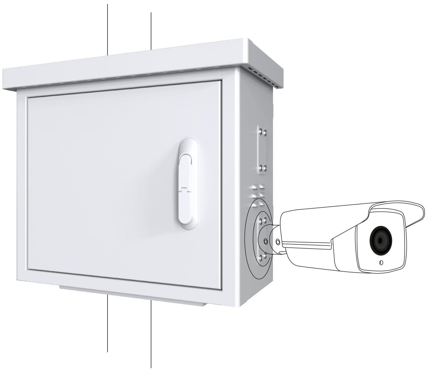 Lanview RCCTV002 rack 0U Bianco (Midi Radius Pole Mounted CCTV - Cabinet For 4 cameras 600 x - 300 x 550mm - White - Warranty 6