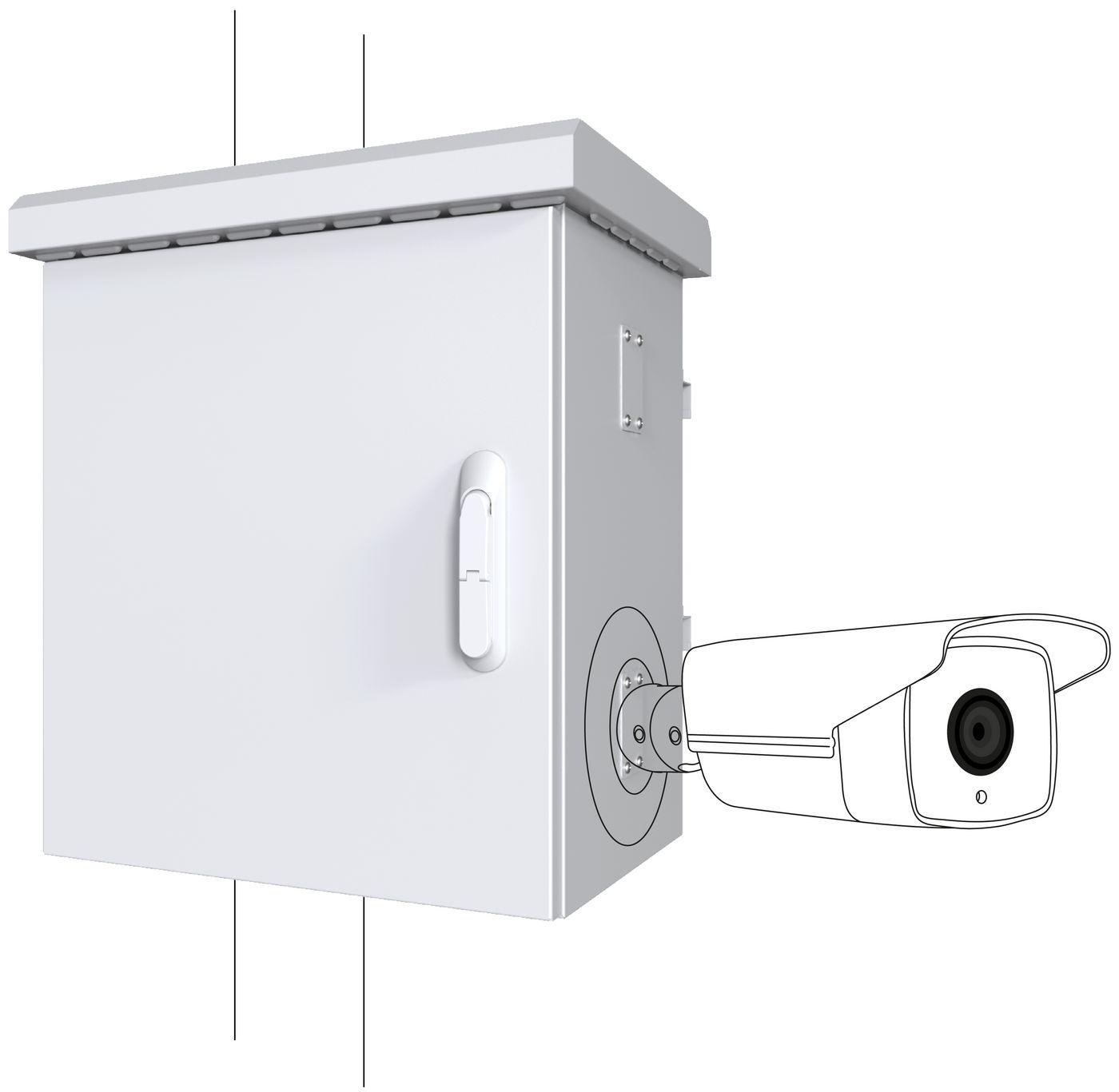Lanview RCCTV004 rack 0U Bianco (Maxi Classic Pole Mounted - CCTV Cabinet For 4 cameras - 575 x 425 x 700mm - White - Warranty