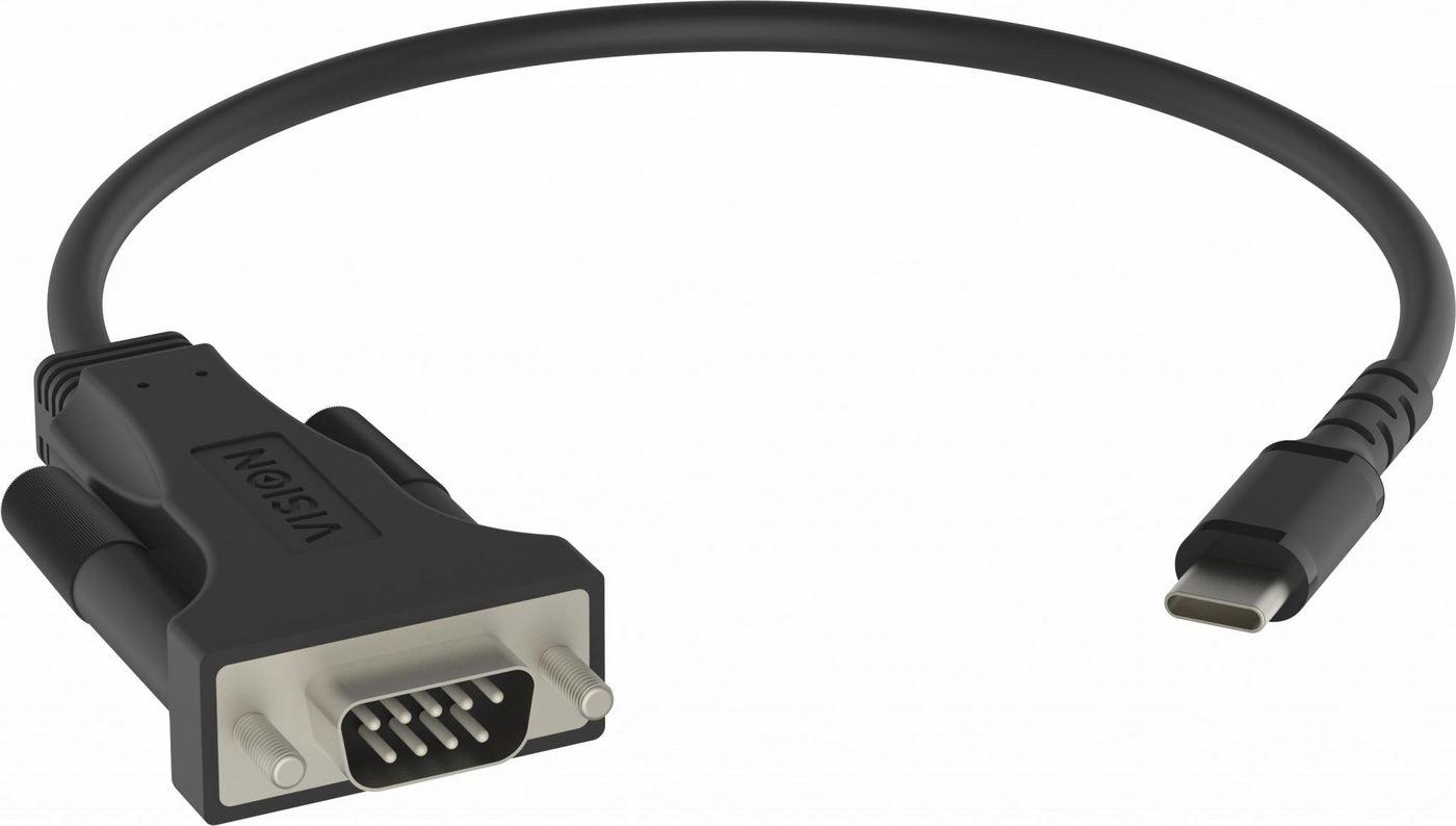 Vision TC-USBCSER/BL cavo seriale Nero RS-232 USB-C (VISION Professional installation-grade USB-C to Serial RS-232 adapter - LI
