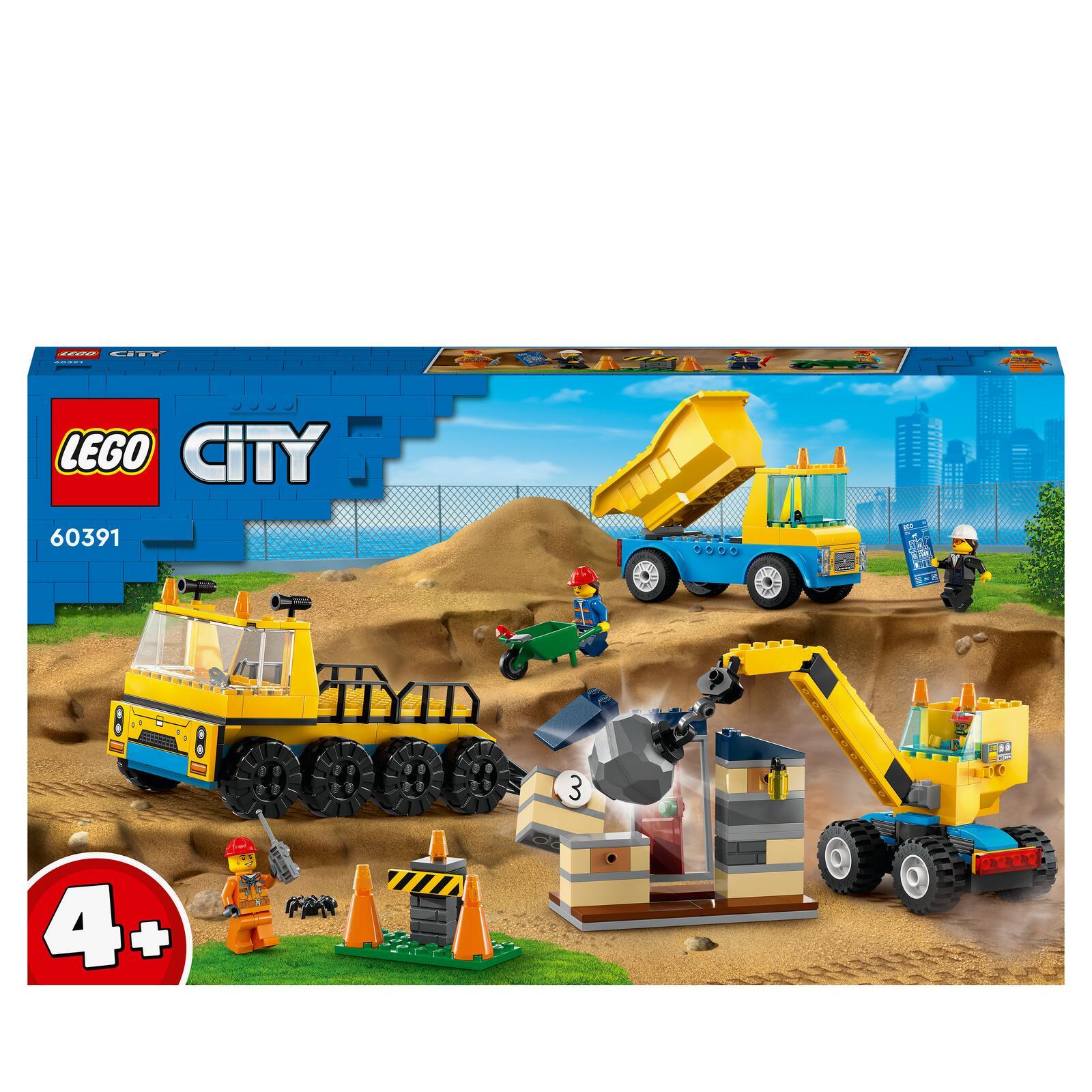 Veicoli da costruzione LEGO City e gru con palla da demolizione - 60391