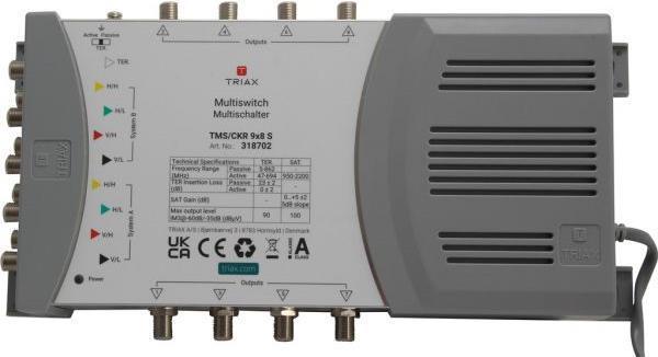 Triax TMS/CKR 9x8 S distribuzione a blocchi satellitari 5 ingressi 8 uscite (318702)