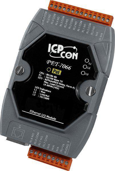 WEB BASED I/O MODULE - PoE - PET-7066 8xPHOTOMS RELAY - Warranty 24M
