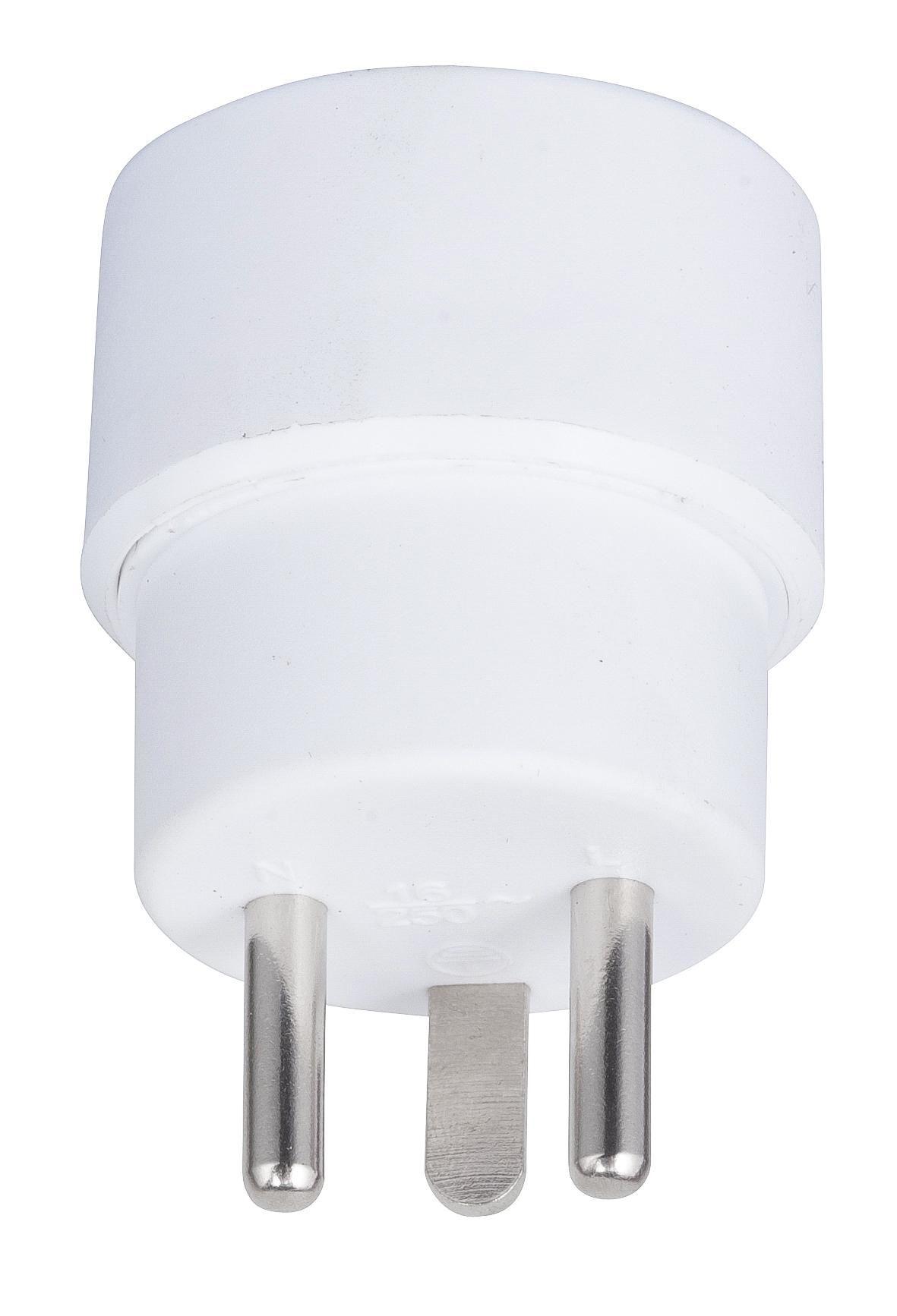 Power Adapter, Schuko to DK - Hybrid power adapter from - pin-earth to DK-earth, white - Warranty: 300M