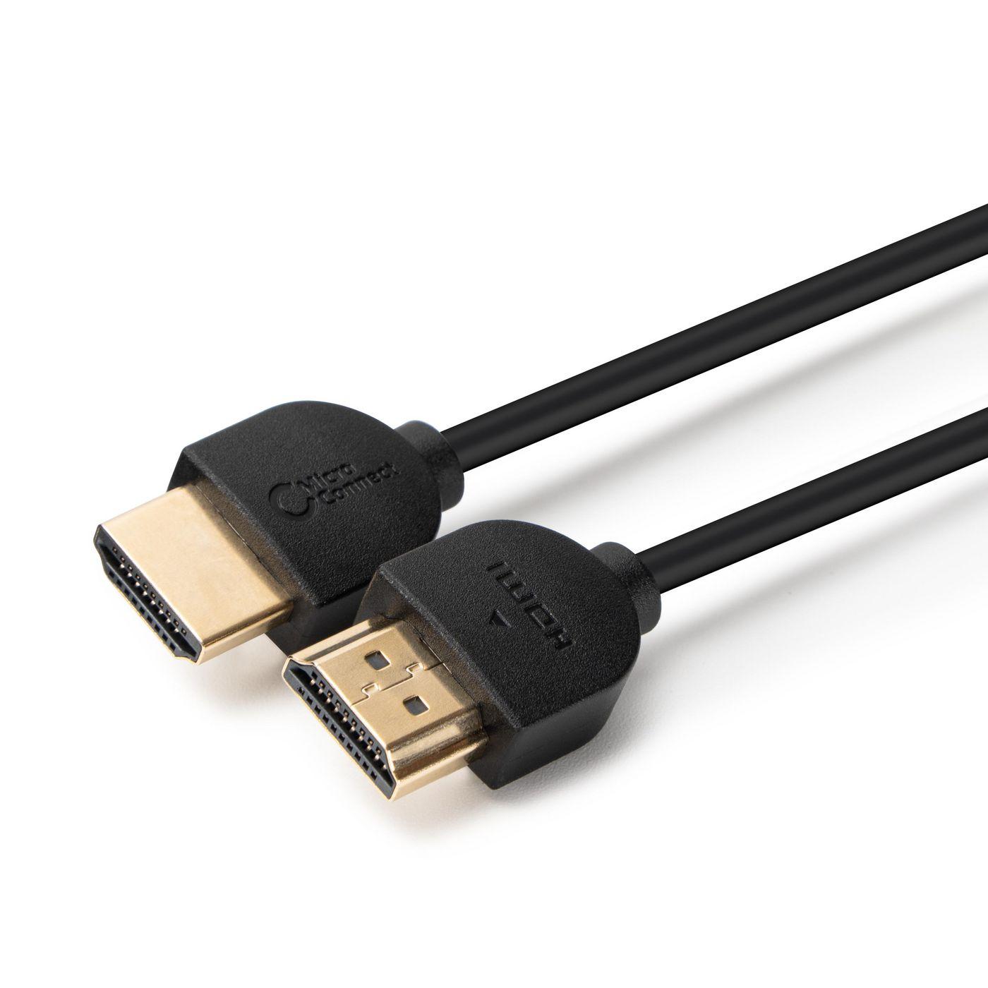 Microconnect HDM19191BSV2.0 cavo HDMI 1 m HDMI tipo A [Standard] Nero (4K HDMI Cable Slim 1m - HDMI 2.0 4K - 2K 60Hz 18Gb/ s -
