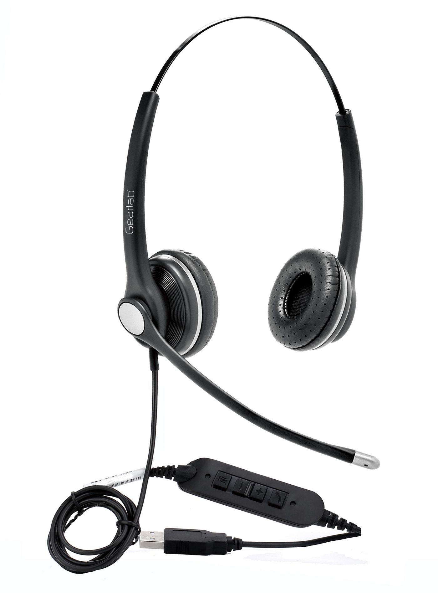 eSTUFF GLB240400 cuffia e auricolare Cablato A Padiglione Ufficio USB tipo A Nero (G4040 USB Office Headset - Binaural headset