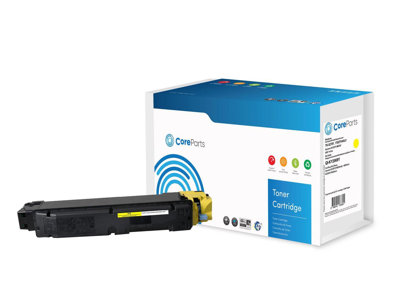 CoreParts QI-KY2069Y cartuccia toner 1 pz Compatibile Giallo (Toner Yellow TK5270Y-NTR - Pages 6000 Kyocera ECOSYS - M6230/6630