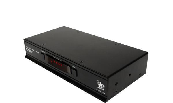 ADDER AV4PRO-DVI switch per keyboard-video-mouse kvm Montaggio rack Nero (Pro 4 port - USB 2.0 DVI - and audio KVM switch. UK -