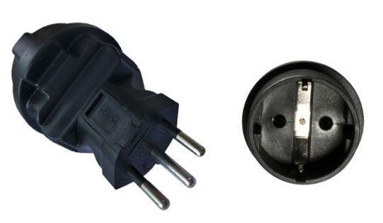 Microconnect PEAEUSWISS adattatore per presa di corrente Tipo J CH Nero (Power Adapter Schuko - Swiss - Black - CH 3pin M/Schuk