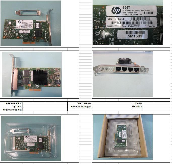 Hewlett Packard Enterprise 816551-001 scheda di rete e adattatore Interno Ethernet 1000 Mbit/s (Ethernet 1Gb 4-port 366T - 8165