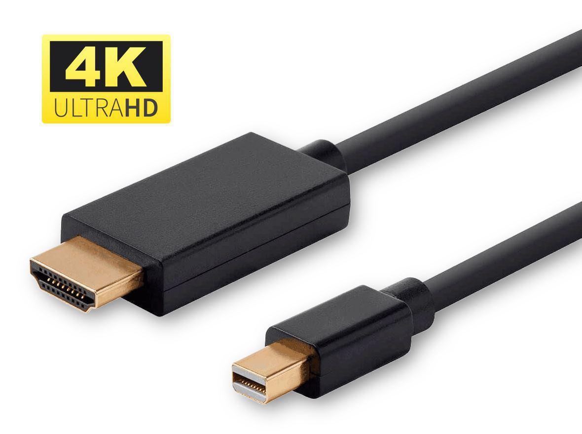 Microconnect MDPHDMI2B-4K cavo e adattatore video 2 m Mini DisplayPort HDMI tipo A Standard Nero (4K Mini Displayport to HDMI -