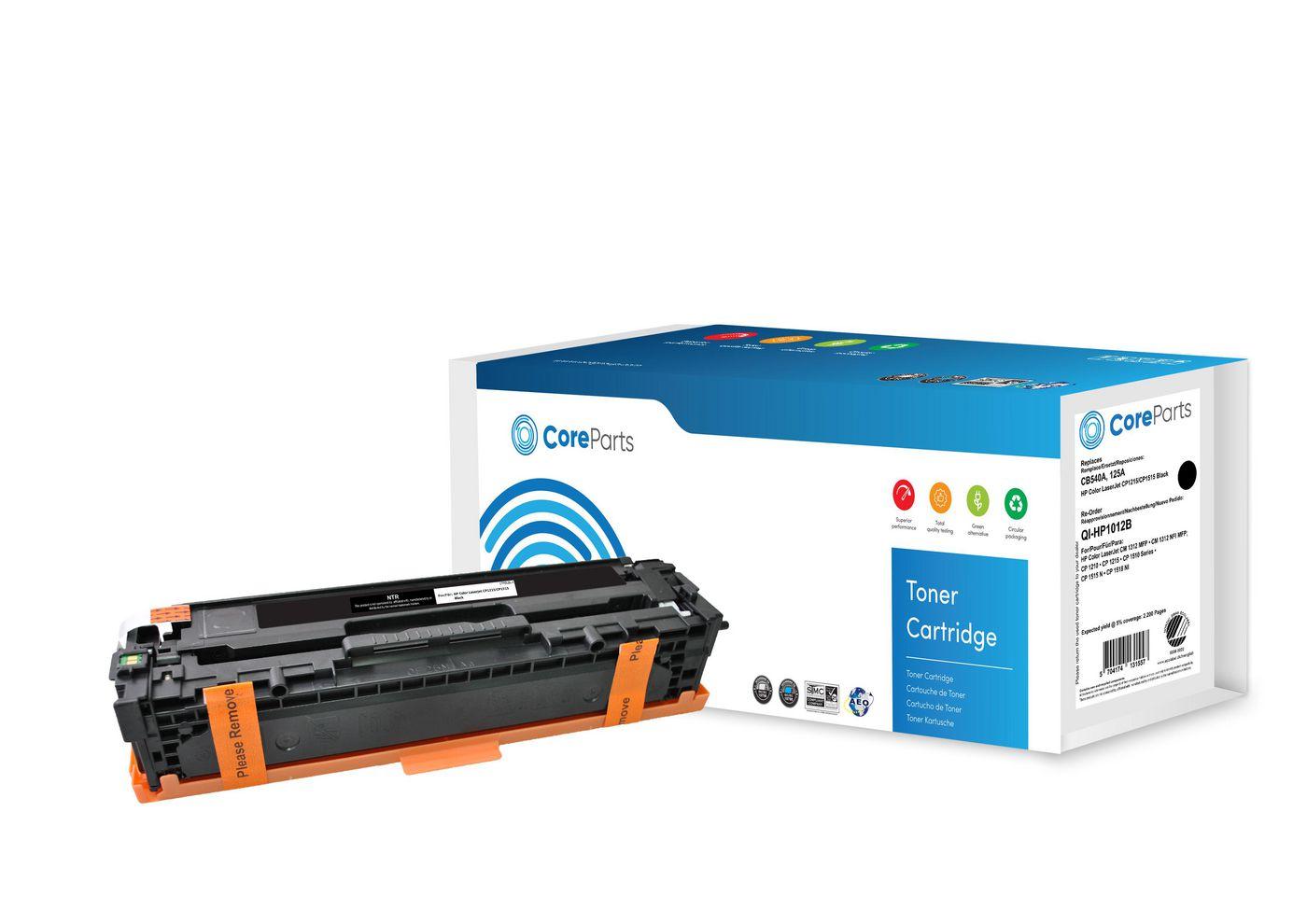 CoreParts QI-HP1012B cartuccia toner 1 pz Compatibile Nero (Toner Black CB540A - Pages 2.200 Nordic Swan - HP Color LaserJet CP