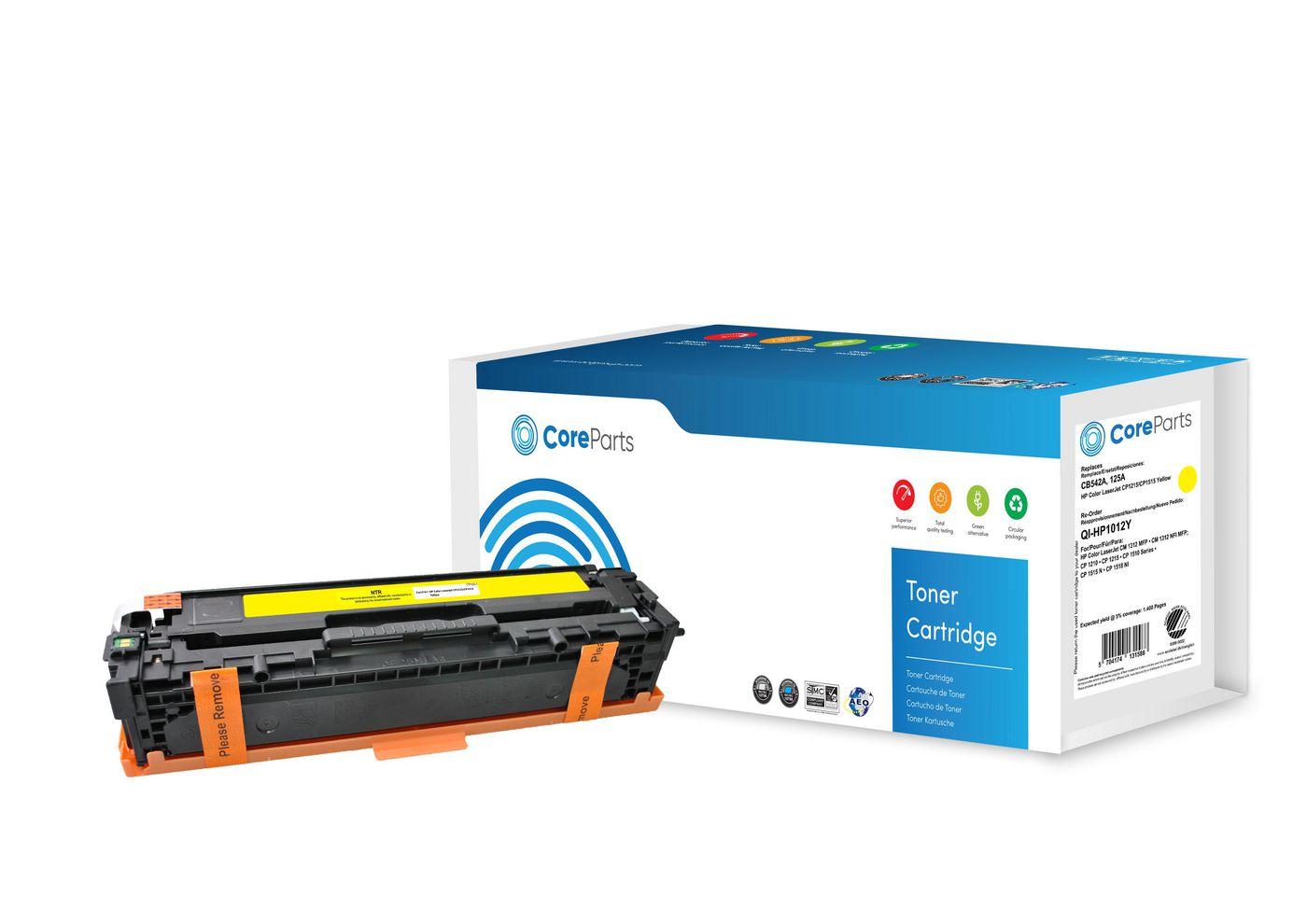 CoreParts QI-HP1012Y cartuccia toner 1 pz Compatibile Giallo (Toner Yellow CB542A - Pages 1.400 Nordic Swan - HP Color LaserJet