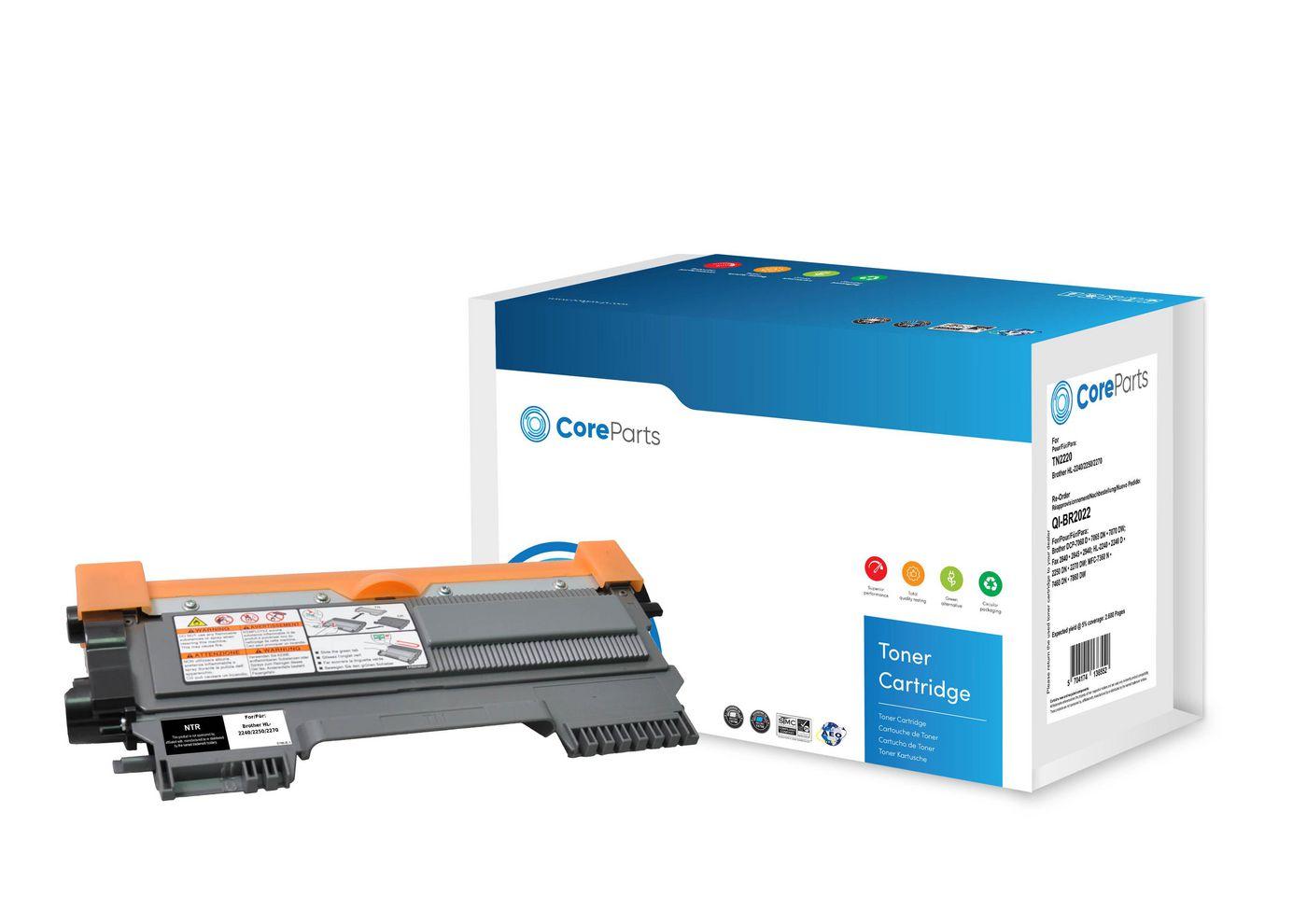 CoreParts QI-BR2022 cartuccia toner 1 pz Compatibile Nero (Toner Black TN2220 - Pages 2.600 - Brother HL-2240/2250/2270 - Warra
