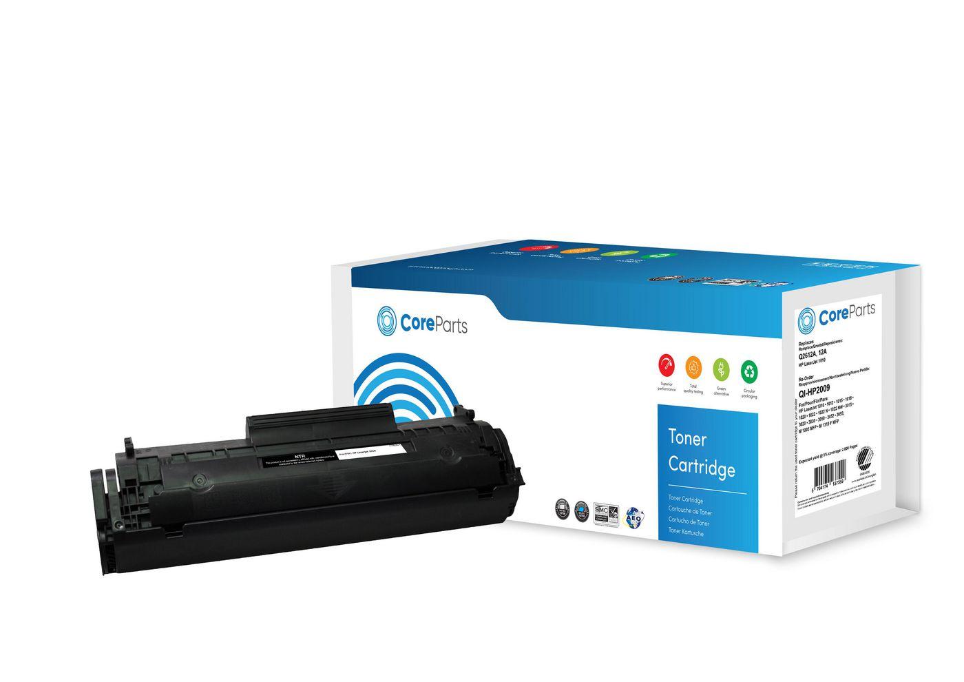 CoreParts QI-HP2009 cartuccia toner 1 pz Compatibile Nero (Toner Black Q2612A - Pages 2.000 Nordic Swan - HP LaserJet 1010 12A