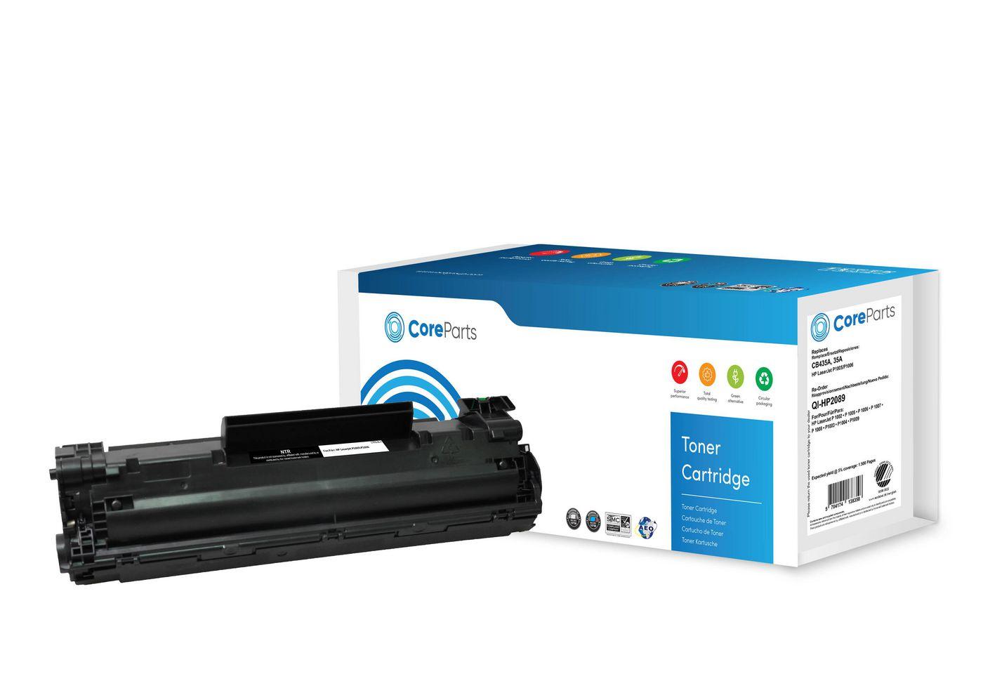 CoreParts QI-HP2089 cartuccia toner 1 pz Compatibile Nero (Toner Black CB435A - Pages 1.500 Nordic Swan - HP LaserJet P1005/P10