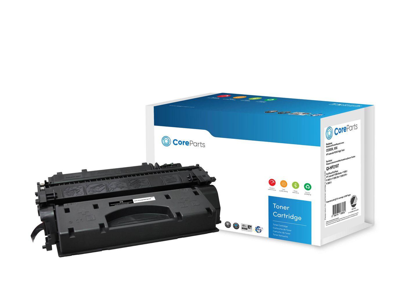 CoreParts QI-HP2107 cartuccia toner 1 pz Compatibile Nero (Toner Black CE505X - Pages 6.500 Nordic Swan - HP LaserJet P2055 05X