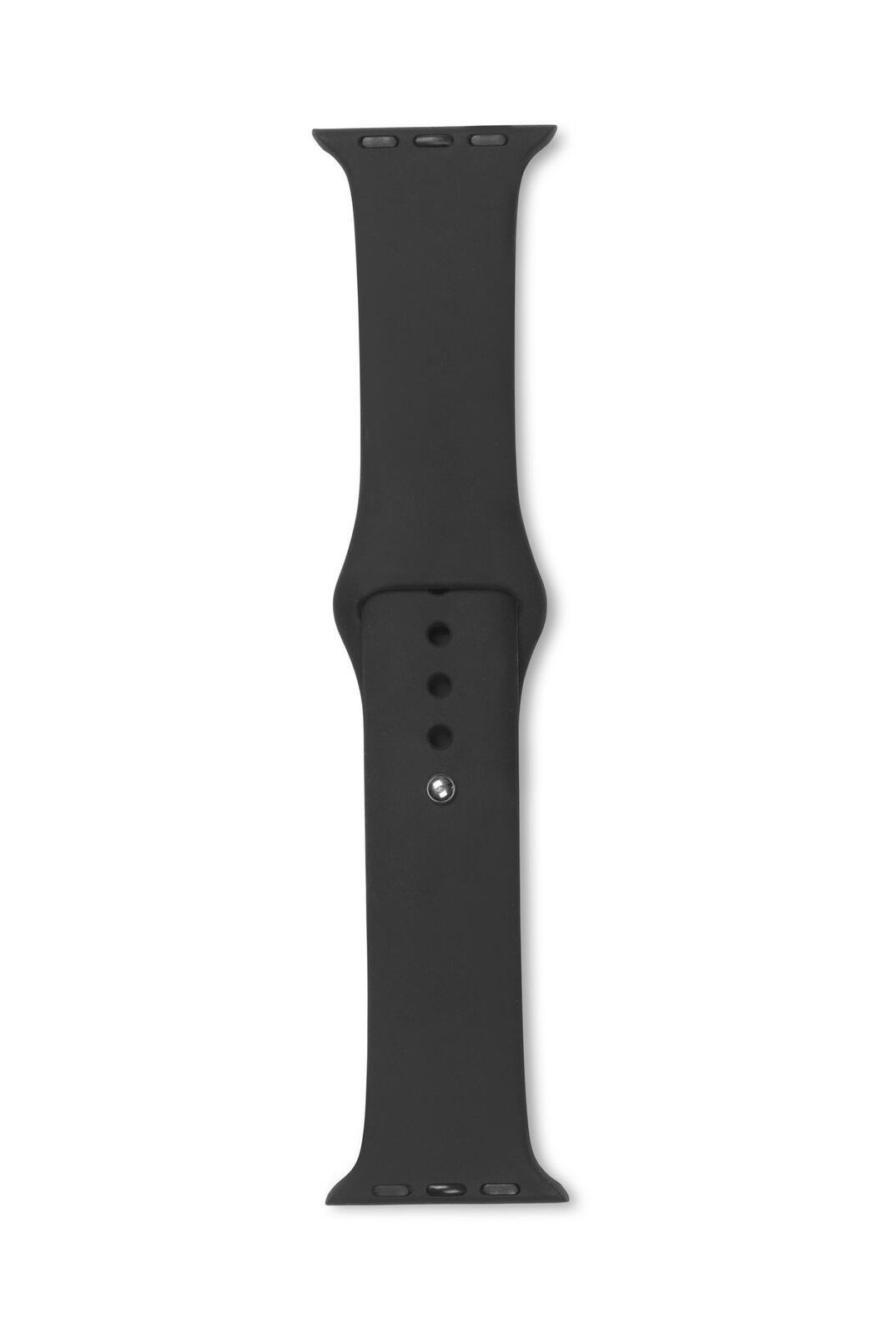 eSTUFF ES660120 accessorio indossabile intelligente Band Nero Silicone (Apple Watch Silicone Strap - Color Black. Width 44 mm -