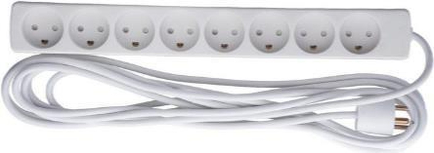 MicroConnect StikdÃ¥se 8-stik Hvid 5m