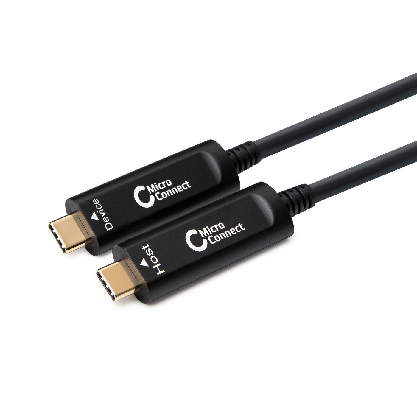 Microconnect MC-USB3.1C15OP cavo USB 15 m USB 3.2 Gen 2 3.1 Gen 2 USB C Nero (Premium Optic fiber USB-C - cable 15m Provide 5V