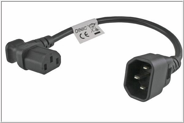Microconnect PEA1416 cavo di alimentazione Nero 03 m Accoppiatore C13 Accoppiatore C14 (Power adapter C13 C14 angled - 0.3m IEC