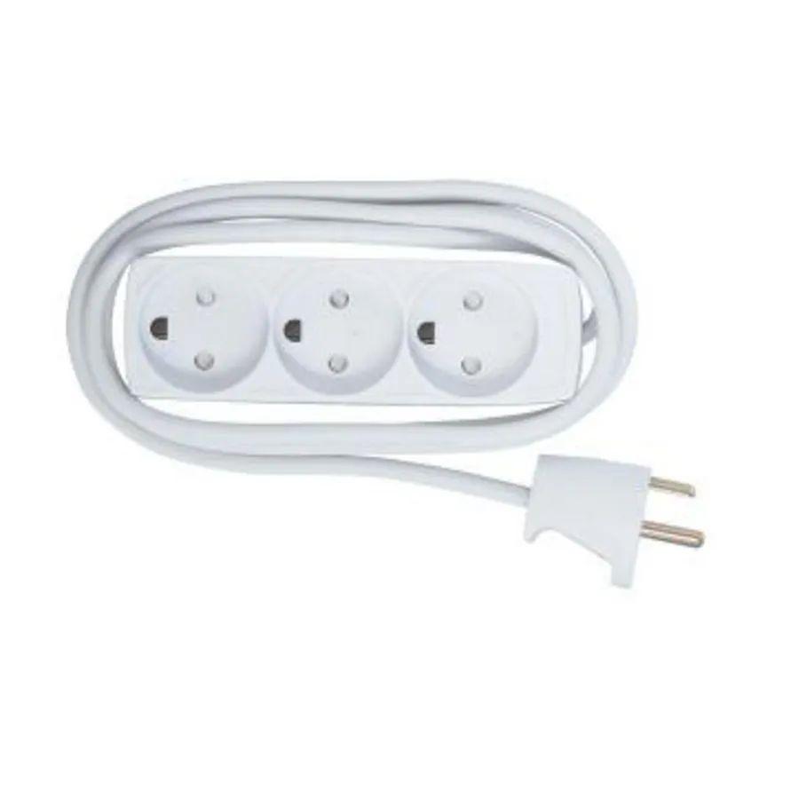 3-way Danish Power Strip 5m - Without ON/OFF Switch with - child protection - Warranty 300M