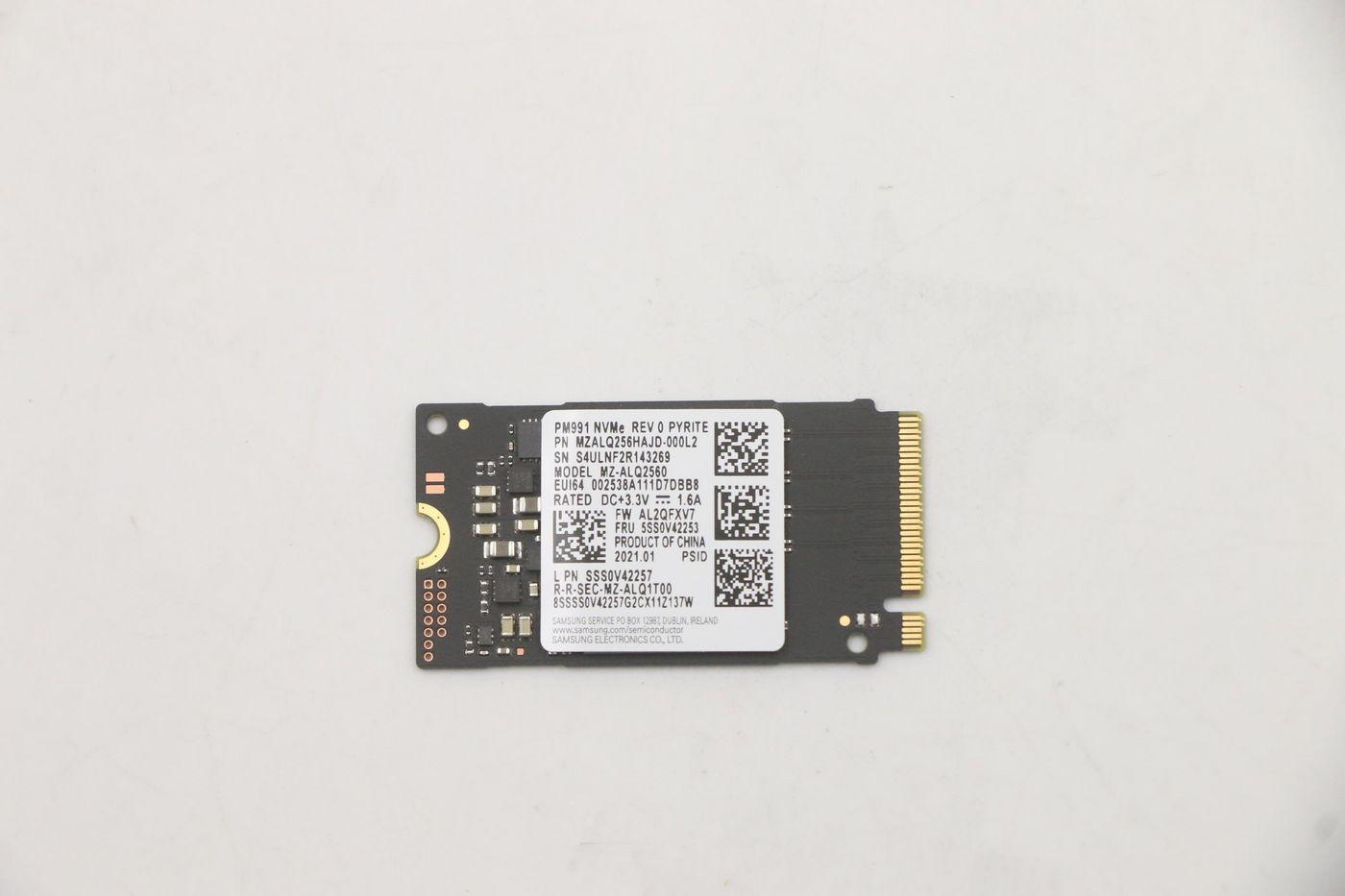 Lenovo 5SS0V42253 drives allo stato solido 256 GB M.2 PCI Express (Samsung PM991 - MZALQ256HAJD-000L2 256GB M.2 - PCIe 2242 SSD