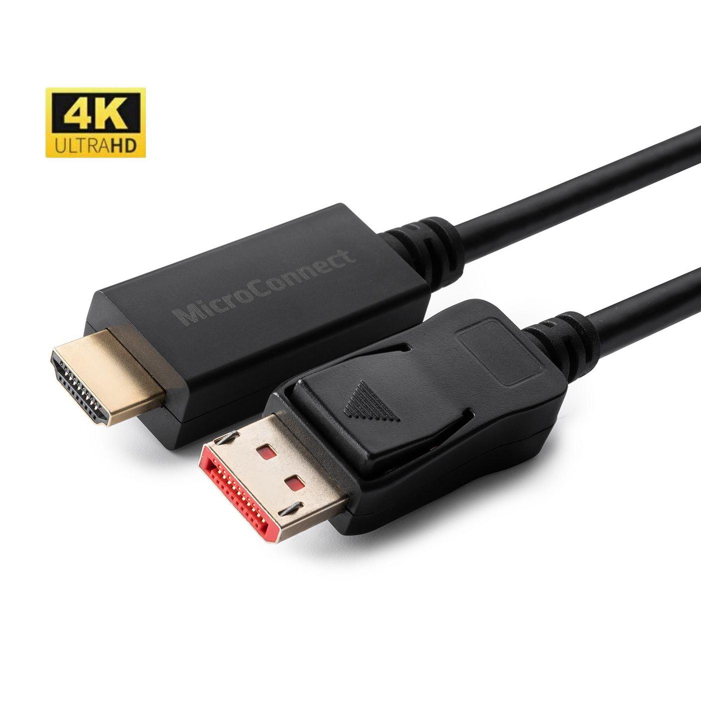 Microconnect MC-DP-HDMI-3004K cavo e adattatore video 3 m DisplayPort Nero (4K Displayport 1.4 to HDMI - 2.0 Cable Supports 4K2