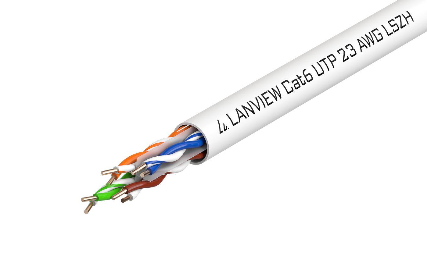 Lanview LVN122112 cavo di rete Bianco 305 m Cat6 U/UTP [UTP] (Cat6 U-UTP Network Cable - 4x2xAWG23 LSZH white 305m - Warranty: