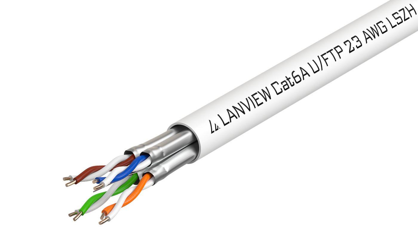 Lanview LVN122430 cavo di rete Bianco 500 m Cat6a U/FTP [STP] (Cat6a U-FTP Network Cable - 4x2xAWG23 LSZH white 500m - Warranty