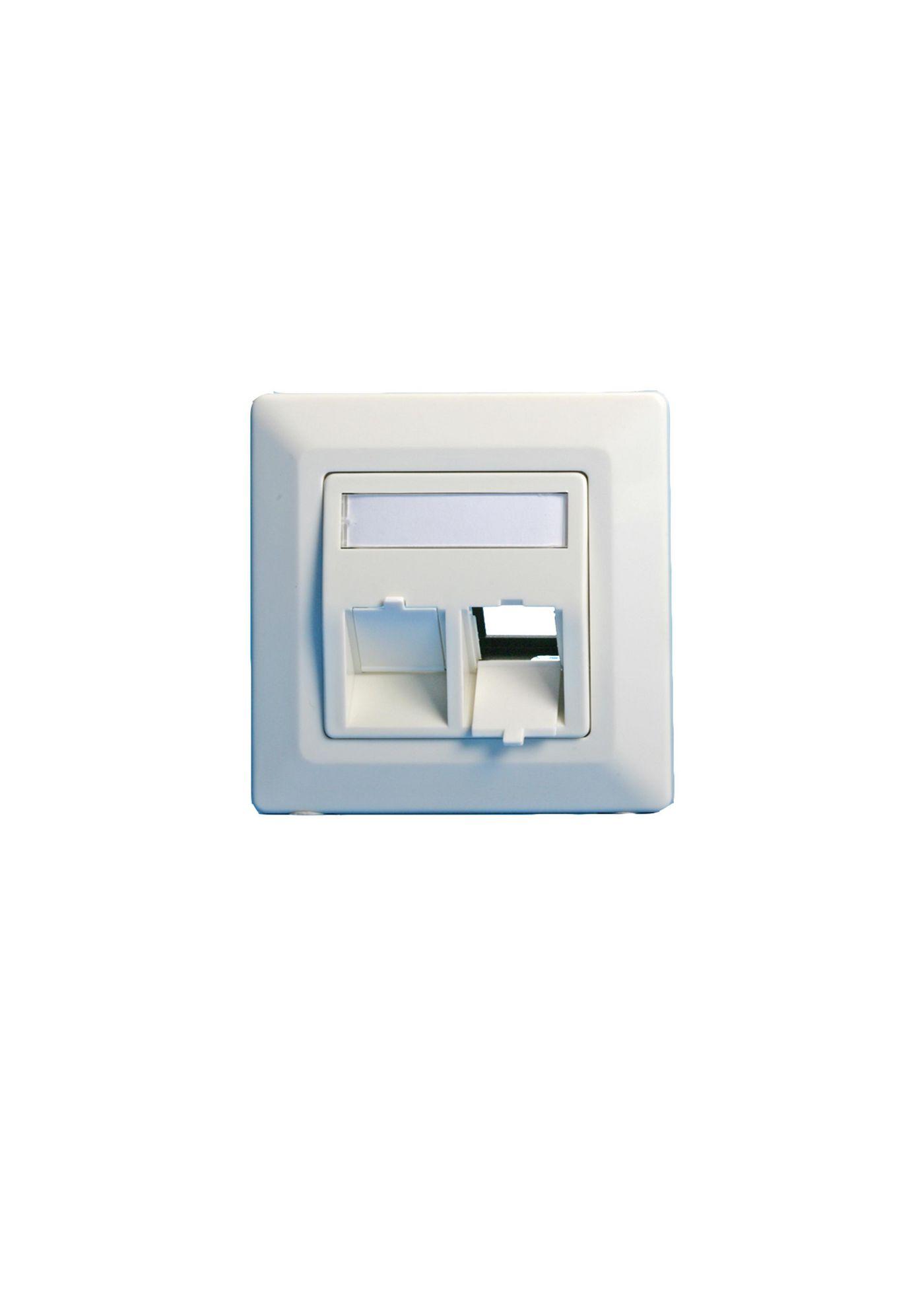 Wall plate angled double - outlet EURO white - Warranty 300M