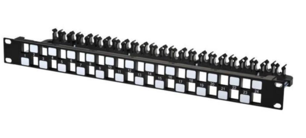 Patch Panel 24-Port Unshielded - Cat5e, Cat6, Cat6A